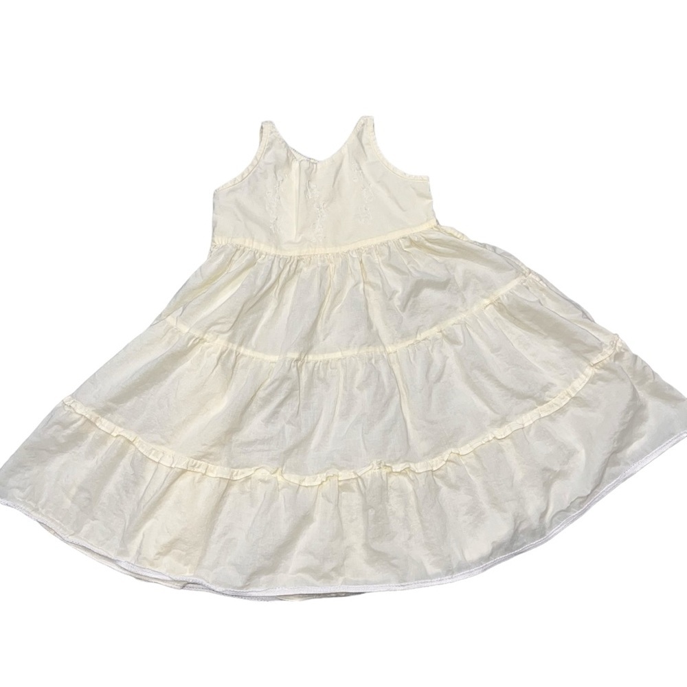 Strasburg Girl’s Pale Yellow Embroidered Cotton Sundress size 4